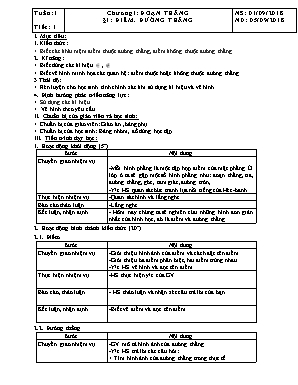 Giáo án Hình học Lớp 6 - Tiết 1 đến 13 - Năm học 2018-2019